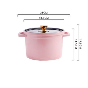Nordic Ceramic Large Capacity Color Glaze Stock Pot