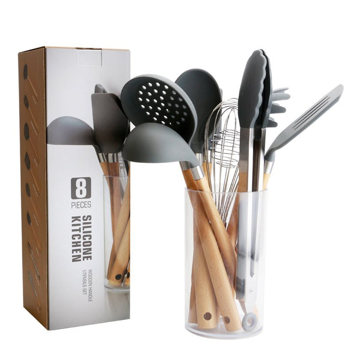 Transform Your Cooking Experience with Our Wooden Handle Silicone Kitchen Utensils